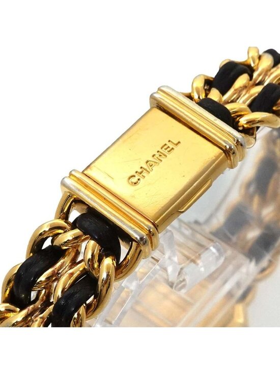 Chanel Premiere L Size H0001 Vintage Watch Black Gold main image 7